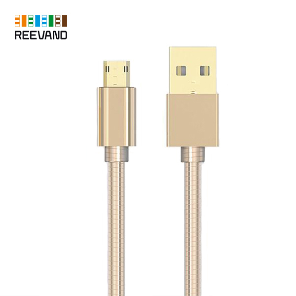  کابل شارژ میکرو USB الدینیو مدل LS24 با روکش فنری طلایی 